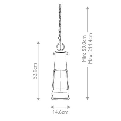 Elstead Lighting Chelsea Harbor lampa wisząca zewnętrzna 1x60 W szara FE-CHELSEAHBR8