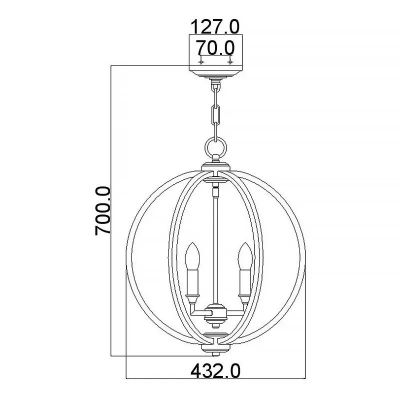 Elstead Lighting Corinne lampa wisząca 3x60 W nikiel FE-CORINNE-3P-M