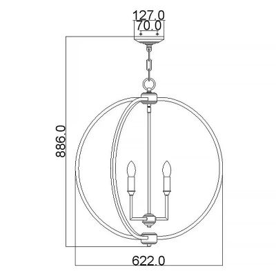 Elstead Lighting Corinne lampa wisząca 6x60 W nikiel FE-CORINNE-6P-L