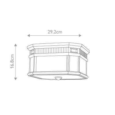 Elstead Lighting Cotswold Lane plafon zewnętrzny 2x60 W czarna FE-COTSLN-F-BK