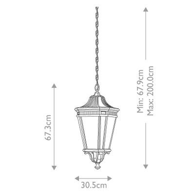 Elstead Lighting Cotswold Lane lampa wisząca zewnętrzna 3x60 W czarna FE-COTSLN8-L-BK