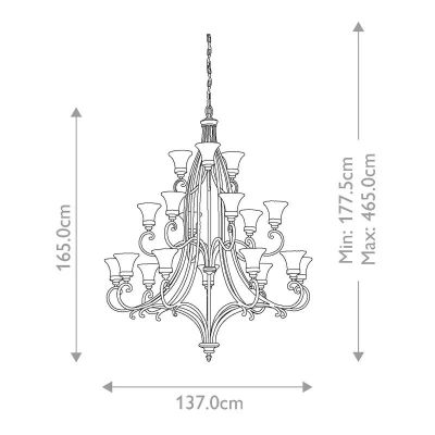 Elstead Lighting Drawing Room lampa wisząca 18x60 W orzech FE-DRAWING-ROOM18