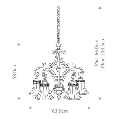 Elstead Lighting Drawing Room lampa wisząca 5x60 W orzech FE-DRAWING-ROOM5