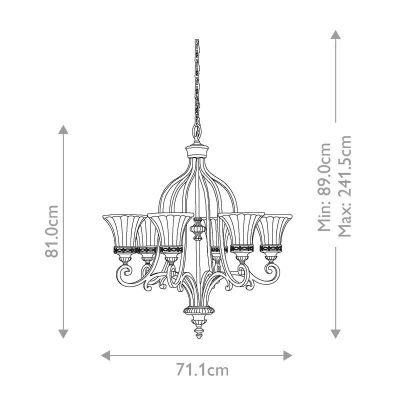 Elstead Lighting Drawing Room lampa wisząca 6x60 W orzech FE-DRAWING-ROOM6