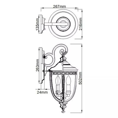 Elstead Lighting English Bridle kinkiet zewnętrzny 3x60 W brązowy FE-EB2-M-BRB
