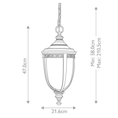 Elstead Lighting English Bridle lampa wisząca zewnętrzna 3x60 W czarna FE-EB8-M-BLK