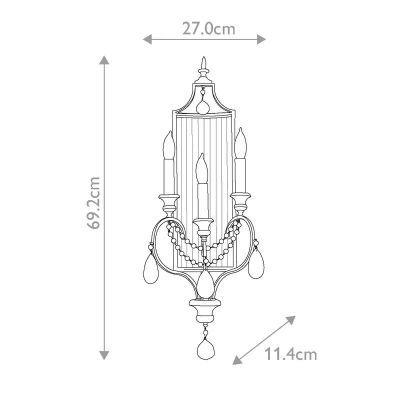 Elstead Lighting Gianna kinkiet 3x60 W srebrny FE-GIANNA3W