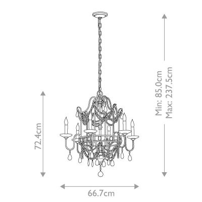 Elstead Lighting Gianna lampa wisząca 6x60 W srebrna FE-GIANNA6