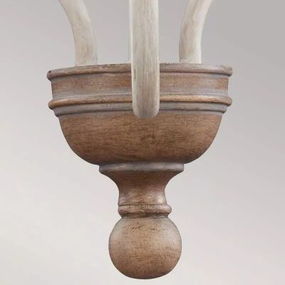 Elstead Lighting Hartsville lampa wisząca 3x40 W biała/drewno FE-HARTSVILLE3