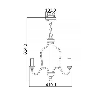 Elstead Lighting Hartsville lampa wisząca 3x40 W biała/drewno FE-HARTSVILLE3