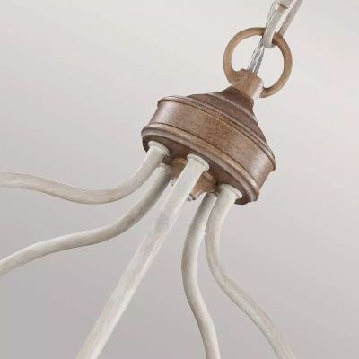 Elstead Lighting Hartsville lampa wisząca 5x40 W biała/drewno FE-HARTSVILLE5