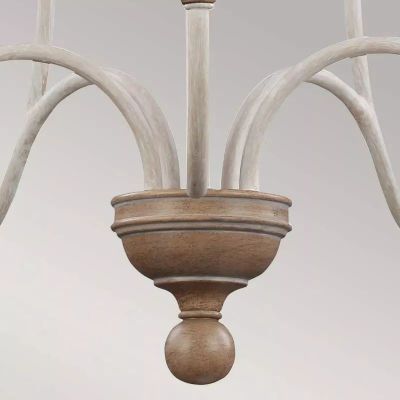 Elstead Lighting Hartsville lampa wisząca 5x40 W biała/drewno FE-HARTSVILLE5