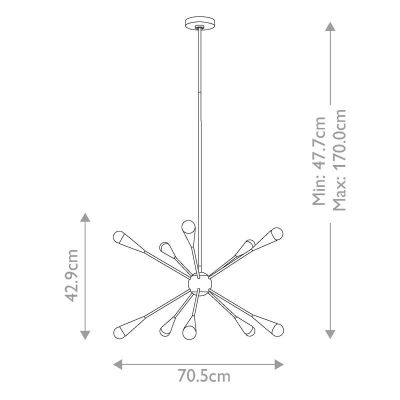 Elstead Lighting Jax lampa podsufitowa 10x3 W nikiel FE-JAX10-PN