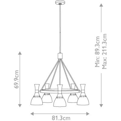 Elstead Lighting Joan lampa wisząca 5x60 W czarna/oksydowany mosiądz FE-JOAN5-MB