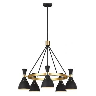 Elstead Lighting Joan lampa wisząca 5x60 W czarna/oksydowany mosiądz FE-JOAN5-MB