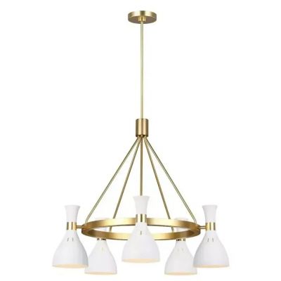 Elstead Lighting Joan lampa wisząca 5x60 W biały mat/oksydowany mosiądz FE-JOAN5-MW