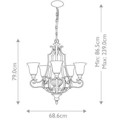 Elstead Lighting Kelham Hall lampa wisząca 5x60 W brytyjski brąz/florenckie złoto FE-KELHAM-HALL5-UPLT