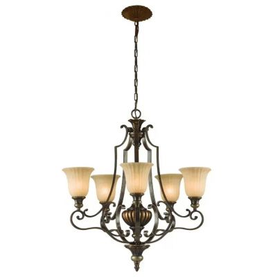 Elstead Lighting Kelham Hall lampa wisząca 5x60 W brytyjski brąz/florenckie złoto FE-KELHAM-HALL5-UPLT