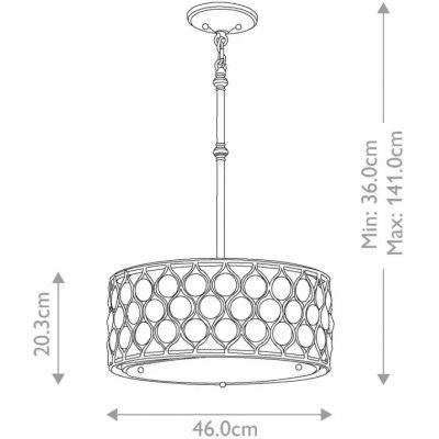Elstead Lighting Lucia lampa wisząca 3x60 W oksydowane srebro FE-LUCIA-B