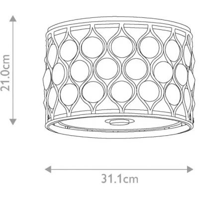 Elstead Lighting Lucia plafon 2x60 W oksydowane srebro FE-LUCIA-F