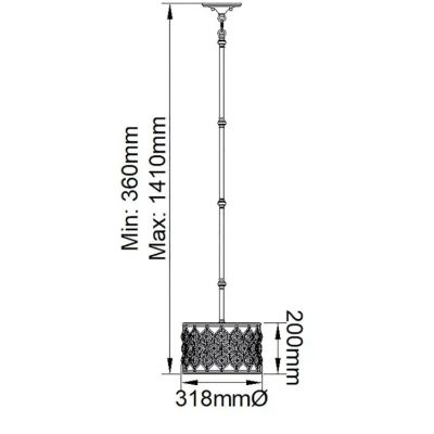 Elstead Lighting Lucia lampa wisząca 1x60 W oksydowane srebro FE-LUCIA-P-C