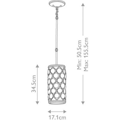 Elstead Lighting Lucia lampa wisząca 1x60 W oksydowane srebro FE-LUCIA-P-D