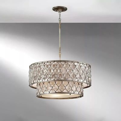Elstead Lighting Lucia lampa wisząca 6x60 W oksydowane srebro FE-LUCIA-P-E-2TR