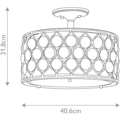 Elstead Lighting Lucia lampa podsufitowa 3x60 W oksydowane srebro FE-LUCIA-SF