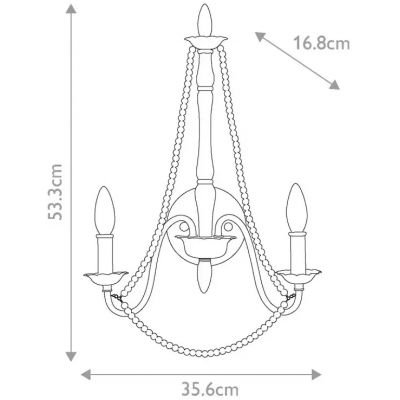 Elstead Lighting Maryville kinkiet 2x60 W przecierany szary FE-MARYVILLE2