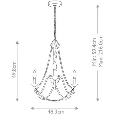 Elstead Lighting Maryville lampa wisząca 3x60 W przecierany szary FE-MARYVILLE3