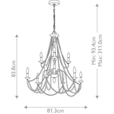 Elstead Lighting Maryville lampa wisząca 9x60 W przecierany szary FE-MARYVILLE9