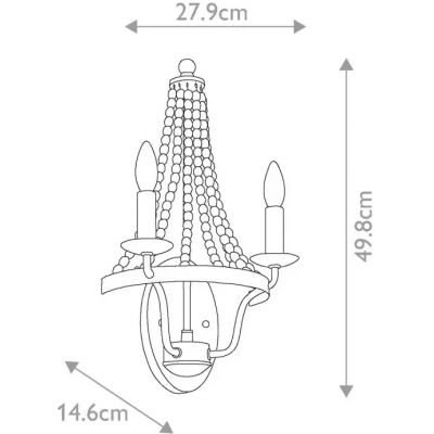 Elstead Lighting Nori kinkiet 2x40 W ciemny postarzany cynk/drewno FE-NORI2-DWZ