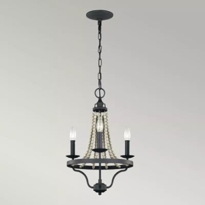 Elstead Lighting Nori lampa wisząca 3x40 W ciemny postarzany cynk/drewno FE-NORI3-DWZ