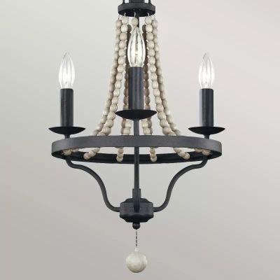 Elstead Lighting Nori lampa wisząca 3x40 W ciemny postarzany cynk/drewno FE-NORI3-DWZ