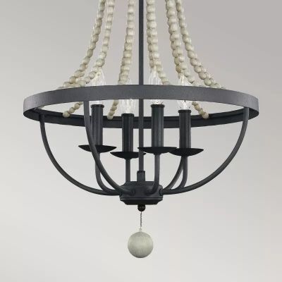 Elstead Lighting Nori lampa wisząca 4x40 W ciemny postarzany cynk/drewno FE-NORI4-DWZ