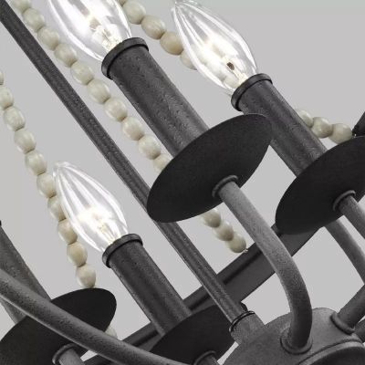 Elstead Lighting Nori lampa wisząca 4x40 W ciemny postarzany cynk/drewno FE-NORI4-DWZ