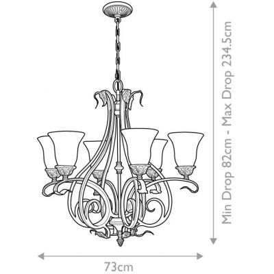 Elstead Lighting Sonoma Valley lampa wisząca 6x60 W szylkretowa FE-SONOMAVALLEY6