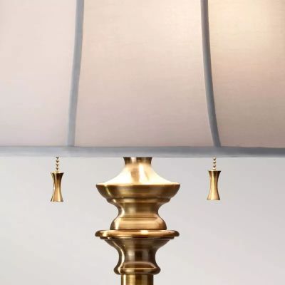Elstead Lighting Stateroom lampa stojąca 2x60 W biała-mosiądz FE-STATEROOM-FL-BB