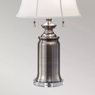 Elstead Lighting Stateroom lampa stołowa 2x60 W biała-antyczny nikiel FE-STATEROOM-TL-AN