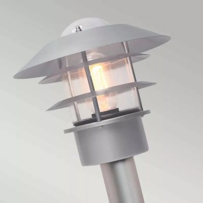 Elstead Lighting Helsingor lampa stojąca zewnętrzna 1x60 W srebrna HELSINGOR-BOL-SL