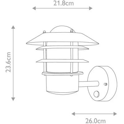 Elstead Lighting Helsingor kinkiet zewnętrzny 1x60 W z czujnikiem ruchu czarny HELSINGOR-PIR-BK