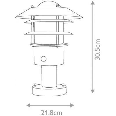 Elstead Lighting Helsingor lampa stojąca zewnętrzna 1x60 W z czujnikiem ruchu czarna HELSINGOR-PIR-PED-BK