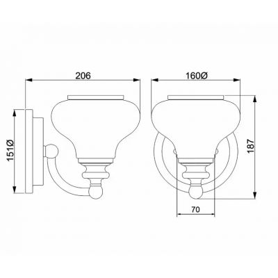 Elstead Lighting Ainsley kinkiet 1x3 W polerowany chrom HK-AINSLEY1-BATH