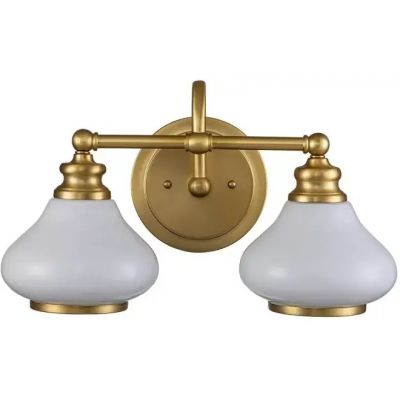Elstead Lighting Ainsley kinkiet 2x3 W szczotkowany mosiądz HK-AINSLEY2-BATH-BB