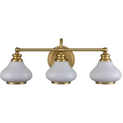 Elstead Lighting Ainsley kinkiet 3x3 W szczotkowany mosiądz HK-AINSLEY3-BATH-BB