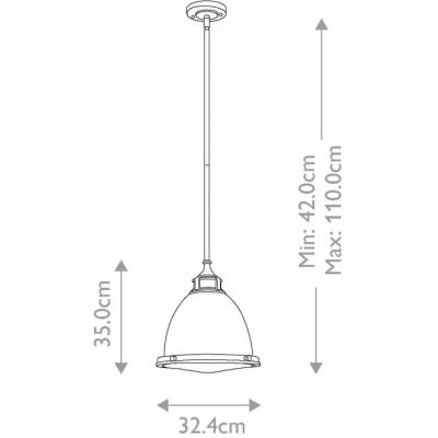 Elstead Lighting Amelia lampa wisząca 1x60 W chrom HK-AMELIA-P-M-CM