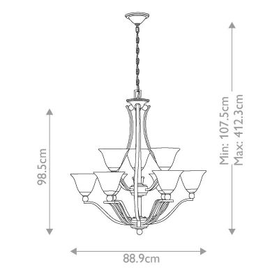 Elstead Lighting Bolla lampa wisząca 9x60 W nikiel HK-BOLLA9