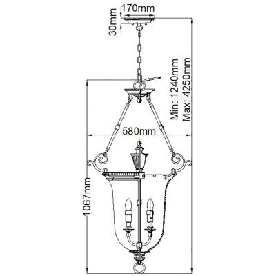 Elstead Lighting Cambridge lampa wisząca 3x60 W mosiądz oksydowany HK-CAMBRIDGE-P-L