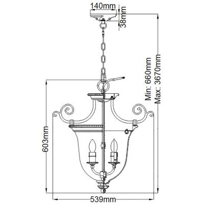 Elstead Lighting Cambridge lampa wisząca 3x60 W mosiądz oksydowany HK-CAMBRIDGE-P-S