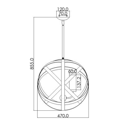 Elstead Lighting Carson lampa wisząca zewnętrzna 3x40 W żelazo HK-CARSON-3P
